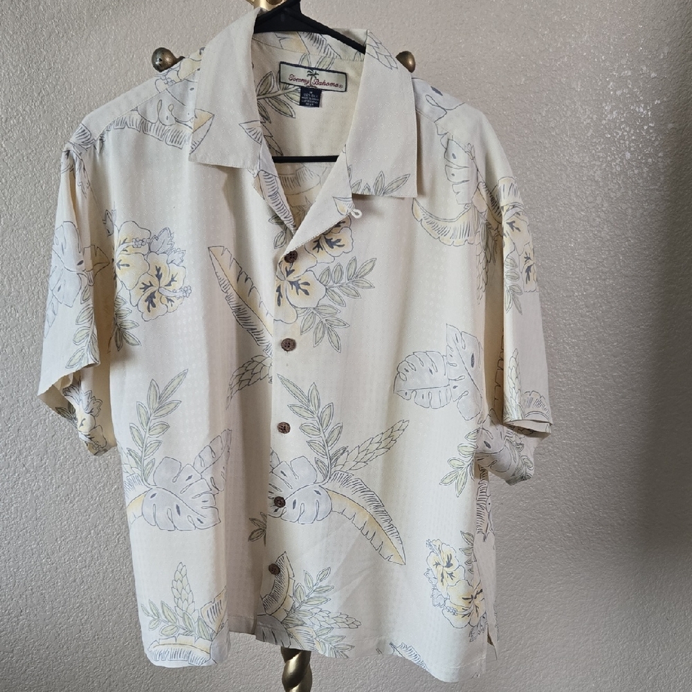 Tommy Bahama Beige Floral Men's Shirt